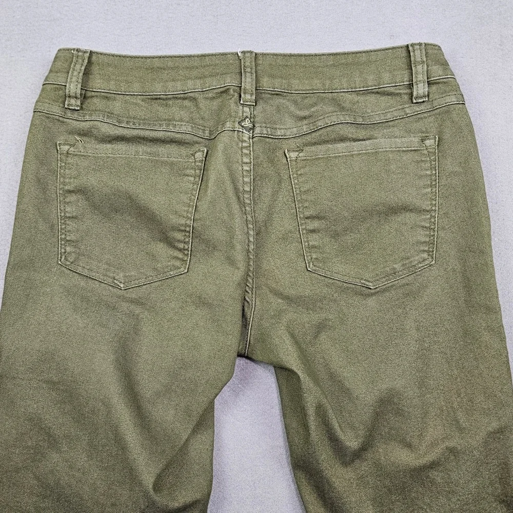 prAna Kara Jean Womens Sz 8 29 Olive Green Organic Cotton Stretch Slim Leg Pants